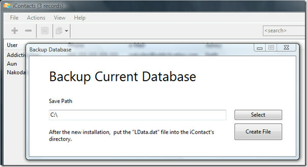 Backup Database Kontak
