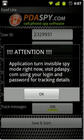 02-matkapuhelin Spy Pro -Android-viesti
