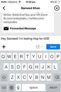Hop-IM-achtige conversatie via e-mail