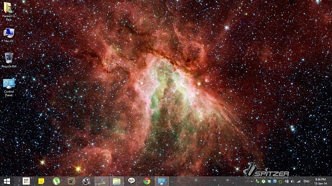 Téma skrytého vesmíru NASA pro Windows 8.1