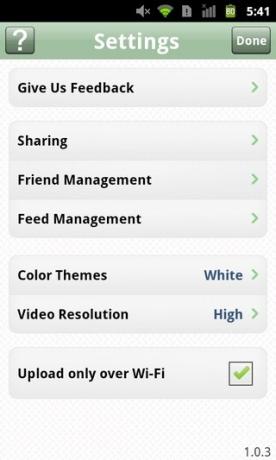 إعدادات HighlightCam-Social-Android-iOS-Settings