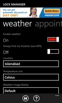 Lock Manager WP8 Weather