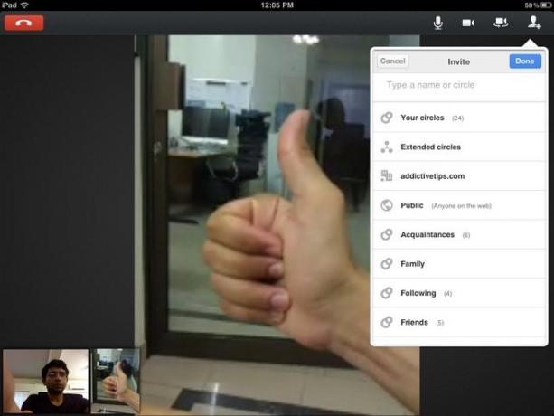 جلسة Hangout على Google iPad