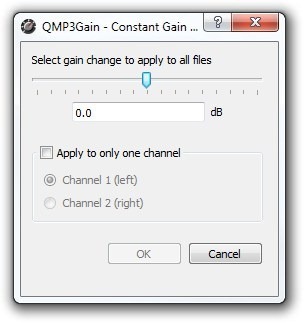 QMP3Gain - تغيير الربح المستمر