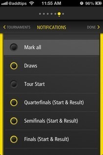 Live Score Tennis iOS Notificaciones
