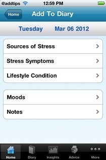 Innstillinger for Stress Tracker Diary