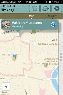Mapa aplikace Field Trip pro iOS