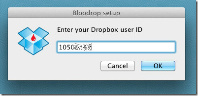 inserisci l'id dropbox