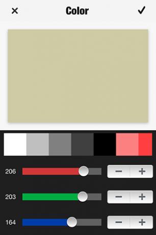 „ClipCrop-iOS“ - spalvos pasirinkimas