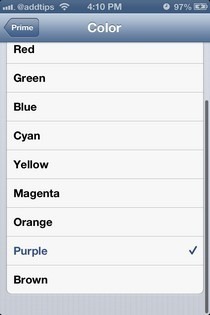 Prime iOS-farger