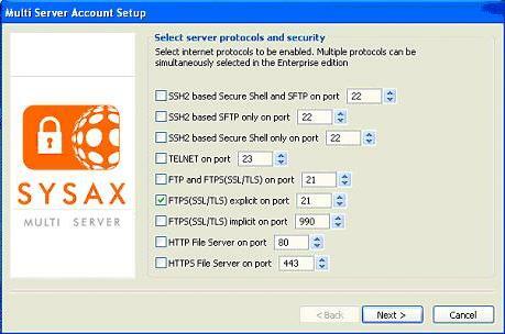 Skjermbilde av SYSAX Multi Server