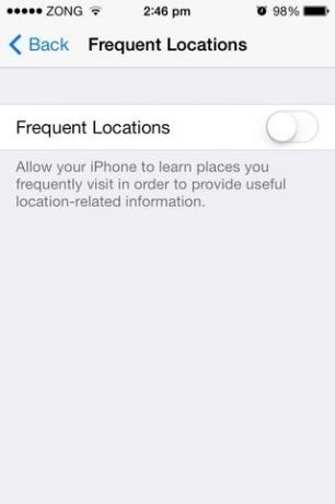 Frequente locaties iOS