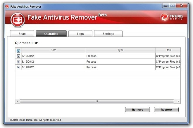 Fake Antivirus Remover_Quaratine
