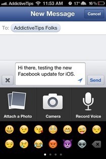 مرفقات Facebook iOS