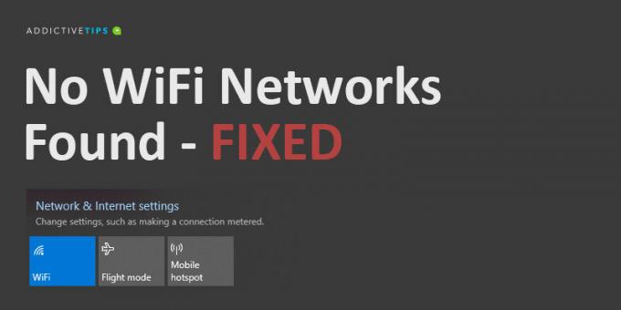 Der blev ikke fundet nogen WiFi-netværk - Windows 10-fix
