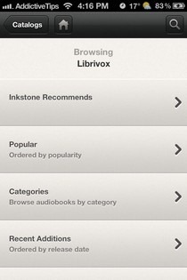 Audiolibros HQ iOS Categorías