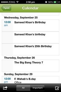 Kalender Tipbit iOS