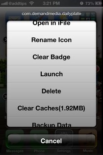 „Icon“ įrankių meniu „iOS“