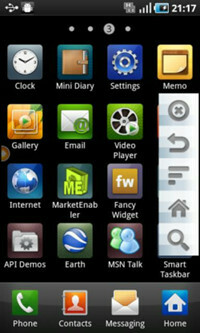 Lágy gombok az Android HTC HD2 készüléken