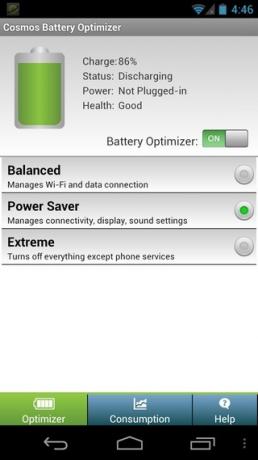 Kosmos-Android-Profil Baterai
