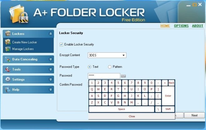 Aplanko „Locker_Password Type“