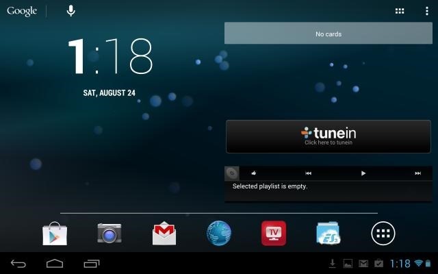 Nettbrett-brukergrensesnitt på Nexus 7 (2013)
