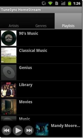 قوائم TuneSync-HomeStream-Android-Playlists