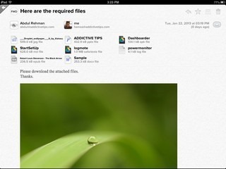 „Birdseye Mail iPad“ priedai