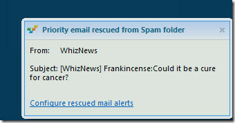 स्पैम फ़ोल्डर से Prority ईमेल बचाव