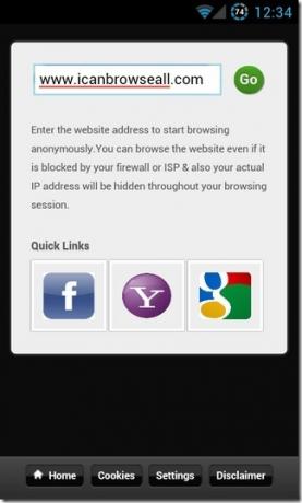 Proxy -Privacy-Browser-Android-Home