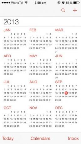Kalender iOS 7 aastat