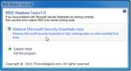 Perbaiki Microsoft Security Essentials [MSE] Dengan Restore Tool