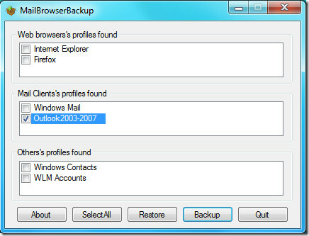MailBrowser Outlook 2010 Backup