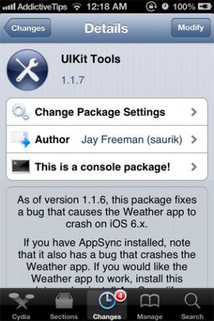 UIKit-Tools מעדכן evasi0n יישום מזג האוויר של פריצת האוויר