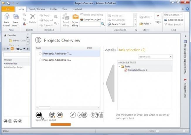 Επισκόπηση έργων - Microsoft Outlook