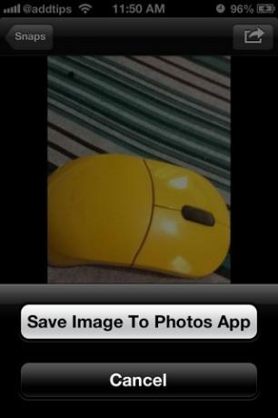 Snap Speichern iOS-Foto