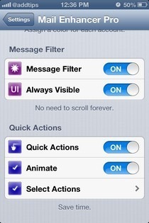 Mail Enhancer Pro iOS filtri