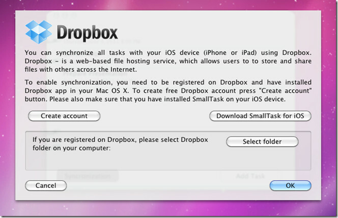المهام الصغيرة Dropbox