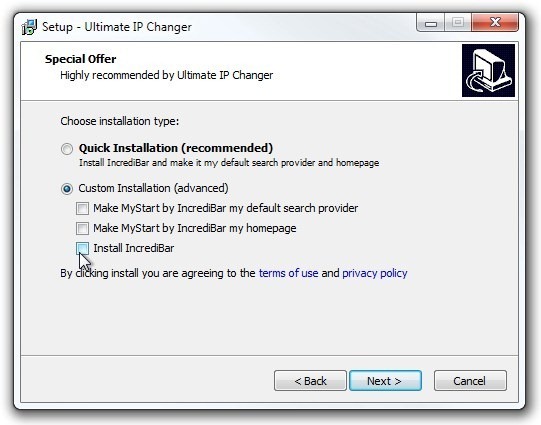 Oppsett - Ultimate IP Changer