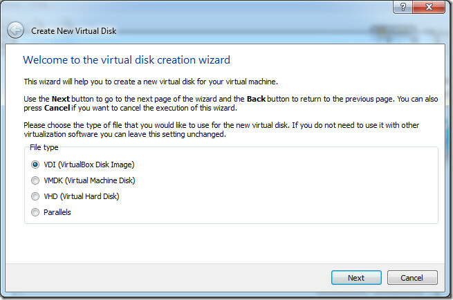 VDI वर्चुअल बॉक्स डिस्क छवि