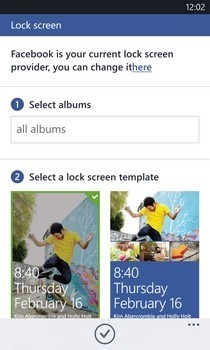 Facebook Beta WP8 bloķēšanas ekrāns
