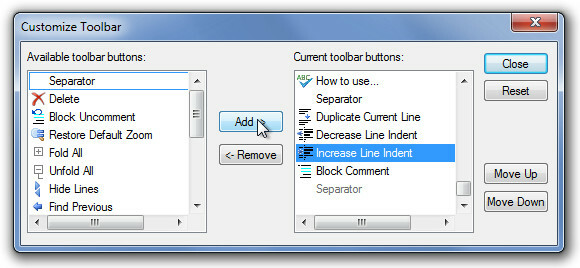 Personalizar a adição da barra de ferramentas