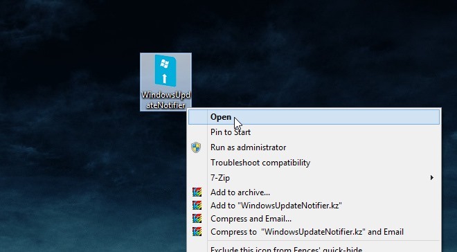 Windows 8 Güncelleme Notifier_Launch