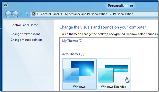 Tema pentru desktop extinsă pentru Windows 8