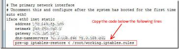 Script para guardar Iptables y restaurarlos después de reiniciar el servidor en Ubuntu