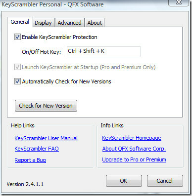 επιλογές keycrambler