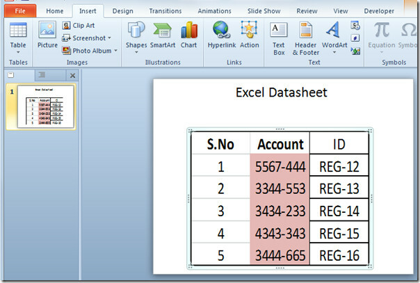 Excel-regnearket fylt