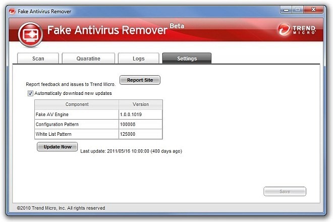 Fake Antivirus Remover_Settings
