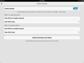 Sofortiger Upload von Google iPad