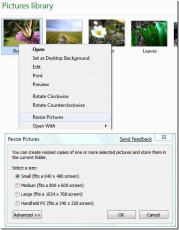 ridimensionatore di immagini in Windows 7